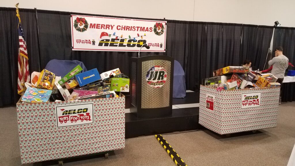 Toy boxes during 2019 Toys for Tots Initiative